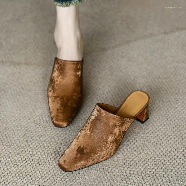 Slippers Women Shoes 2024 Thick-soled High Heels Designer Fashionable Luxury Comfortable Simple Classic