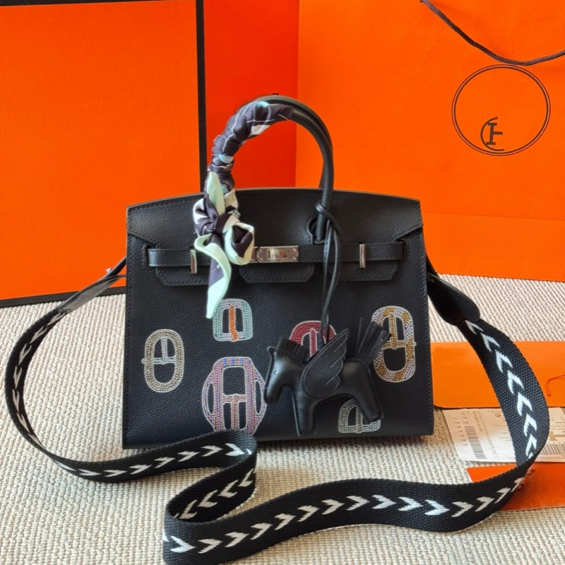 Top Grain Leather Handbag Designer Shoulder Bag Women&#039;s Luxury Brand H Bags High Quality Genuine Leather Tote Bags Ladies Fashion Purses Shoppi