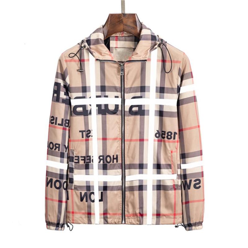 Brand fashion designer men&#039;s jacket Classic checkered wrinkle resistant Spring and Autumn coat trench zipper outerwear Outerwear S Mnru
