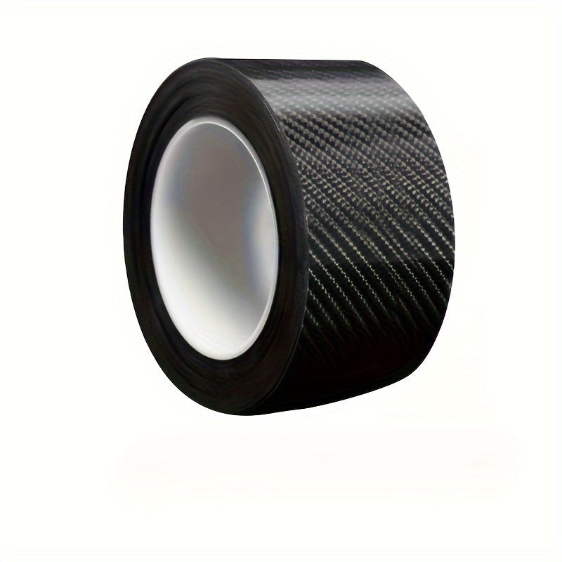 TEMU 5d Carbon Fiber Car Sticker Tape With Reflective Effect - Scratch-resistant, Waterproof Protection For Door Sills, Bumpers & Mirrors, High-gloss
