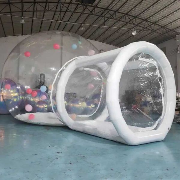 3-4-5m Kids Party Clear Inflatable Bubble Tent With Balloons Inflatable Bubble House Tent For Outdoor Dates Camping