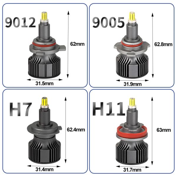 Car Lights H7 LED Headlight Bulbs 20000LM 72 CSP Chips 3D 360 Lighting H11 9005 9012 High Low Beam 120W 6000K Fog Lamp 12V 24V