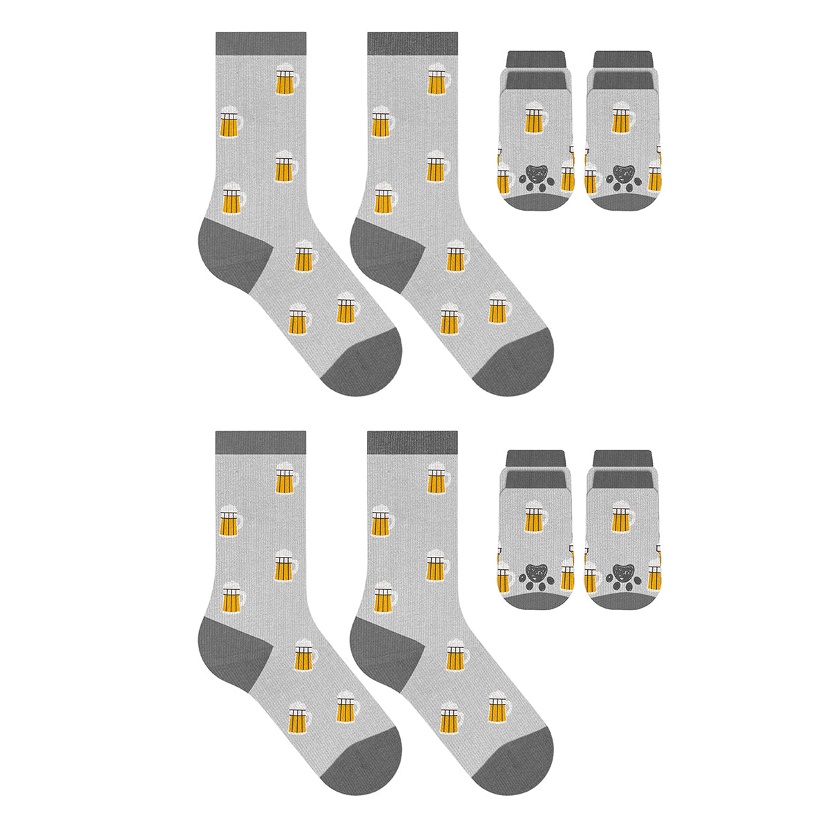 Novelty Matching Pet & Owner Fun Socks (2-Pair) - Beer