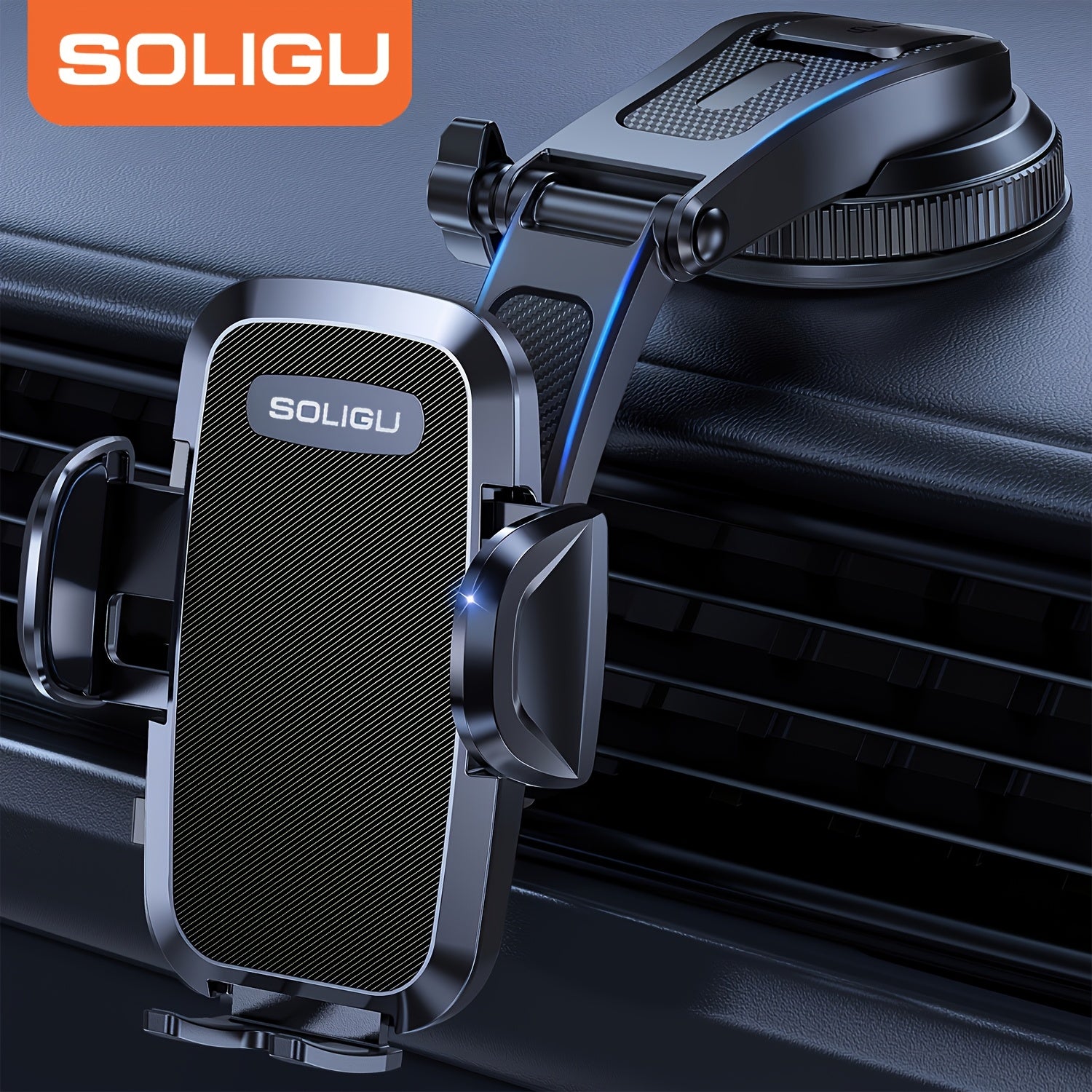 TEMU Soligu Universal Car Phone Holder, Dashboard Phone Holders For Your Car, Rotatable And Retractable Car Phone Mount Cradle For All Phones