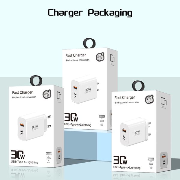 Home Charger PD30W Reverse Chargers for Huawei Xiaomi Fast Charging Adapter Plug