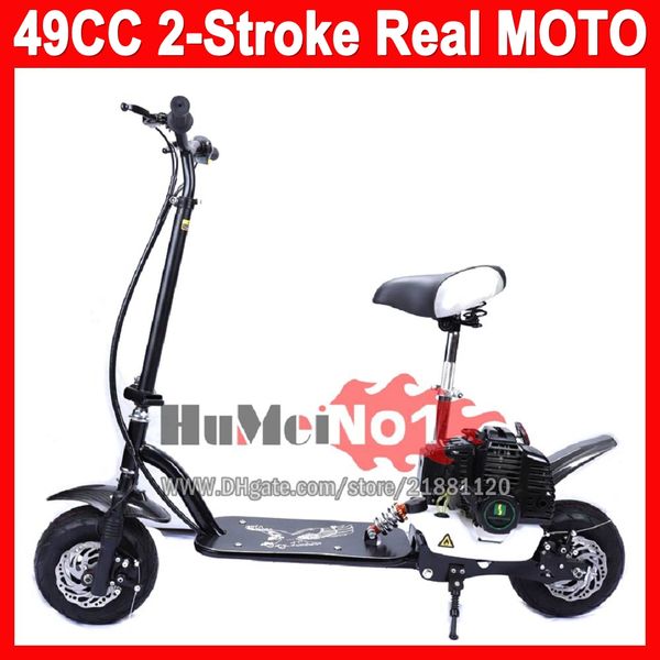 Scooter adulto dobrável a gás 49cc 50cc 2 ASSLOGO GASOLINE MOTORCIONE BLAT MOTO MOTO CRIANÇAS MENINAS MENINAS MENIONS Homens Mulheres Mulher