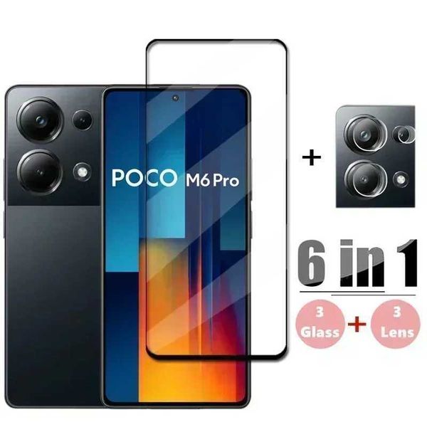 Full Cover Glass For Poco M6 Pro Tempered Glass Poco M6 Pro Screen Protector HD Protective Phone Lens Film Poco M6 Pro 4G GlassT250115