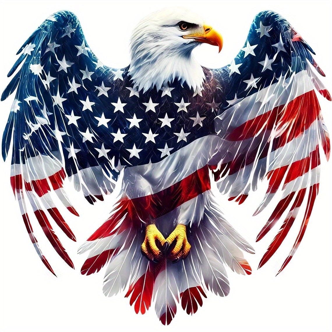 TEMU Patriotic Eagle American Flag Vinyl Stickers - High-transmissive , Dual-sided Scratch-resistant Decals For Motorcycle, Car Bumper & Body