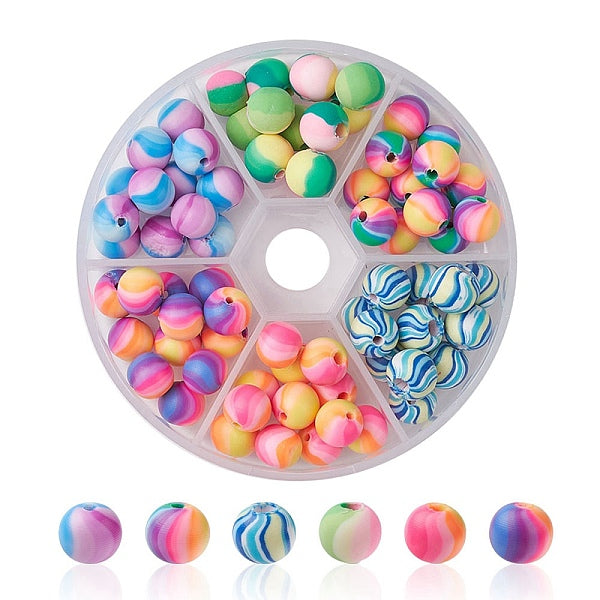 90Pcs 6 Colors Handmade Polymer Clay Beads