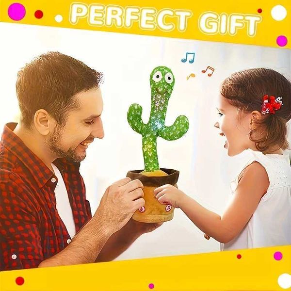 Talking Cactus Toy Dancing Cactus Baby Toy with Lighting Singing Mimicking Cactus Baby Toys Repeat What You Say Cactus RecordC250121