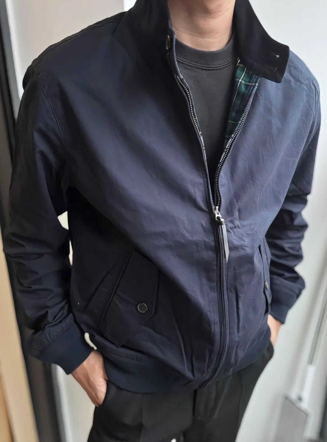 Mens Casual Leather Look Jacket Small Horse Detail Classic Workwear Zip Up Khaki Coat Vintage Utility Style Comfortable Fit Fashionable Outerwear St