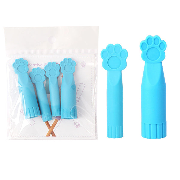 2Pcs Paw Print Silicone Knitting Needle Point Protectors