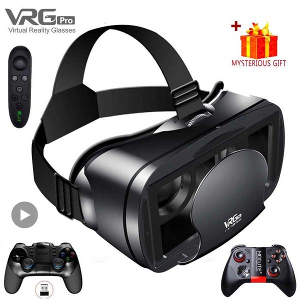 VR-AR Devices 3D VR Headset Smart Virtual Reality Glasses 7 Inches Helmet for Smartphones Phone Android iPhone Lens with Controller Binocula