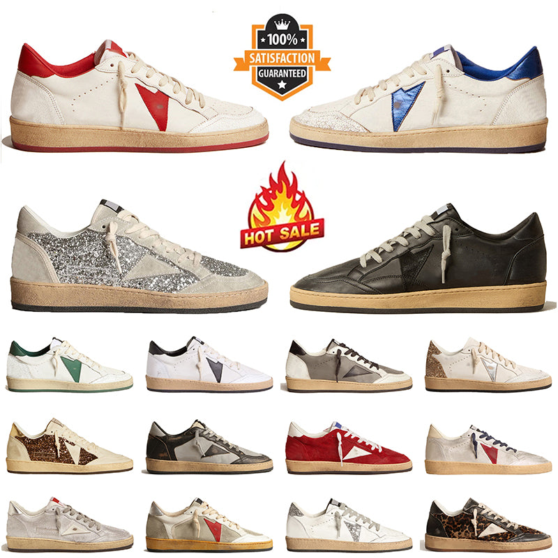 Luxury Ball Star Slippers Designer Casual Shoes Women Mens Silver Glitter Stars dirty Sneakers Suede Leather des chaussures Vintage Italy Brand Spor