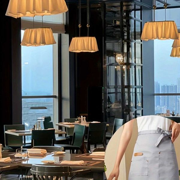Tooluck Chef Avental Half Restaurant Back Kitchen Trabalho Avental Meio garçom chef meio avental preto y250115