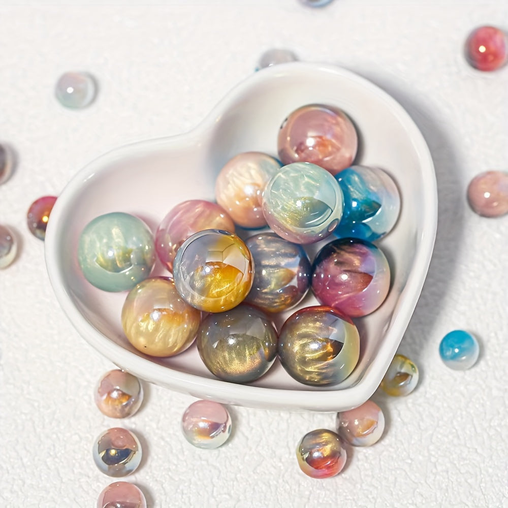 TEMU 20pcs 16mm High Quality Golden Plated Bright Acrylic Beads,diy Beads Suitable For Pens Bracelets, Keychains,gift Accessories Creative