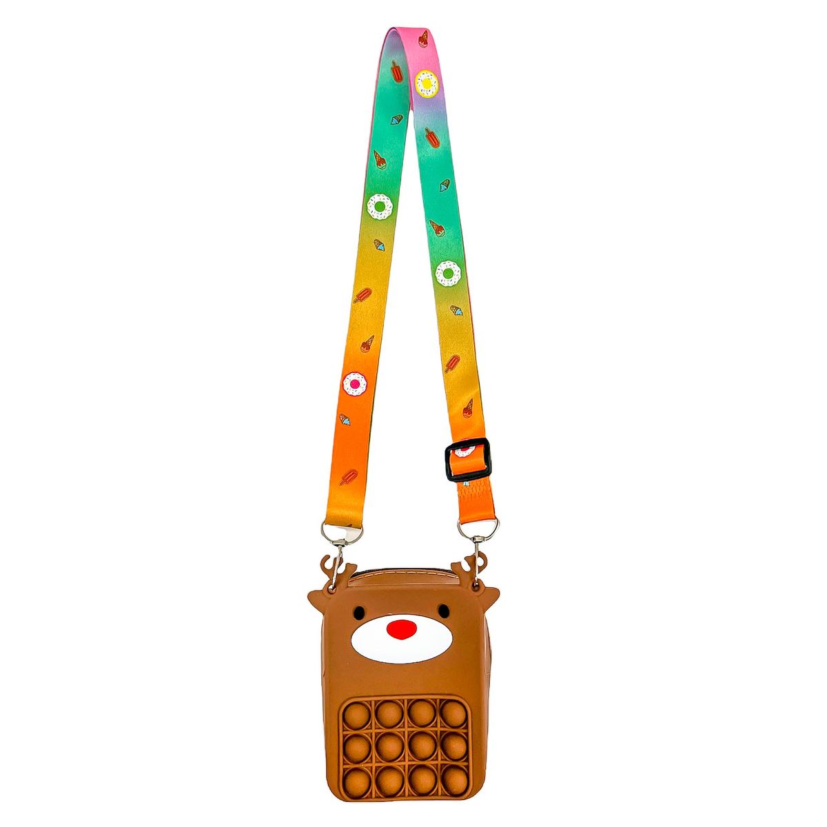 Kids' Fruity Pop-it Bubble Fidget Handbag - Brown Bear