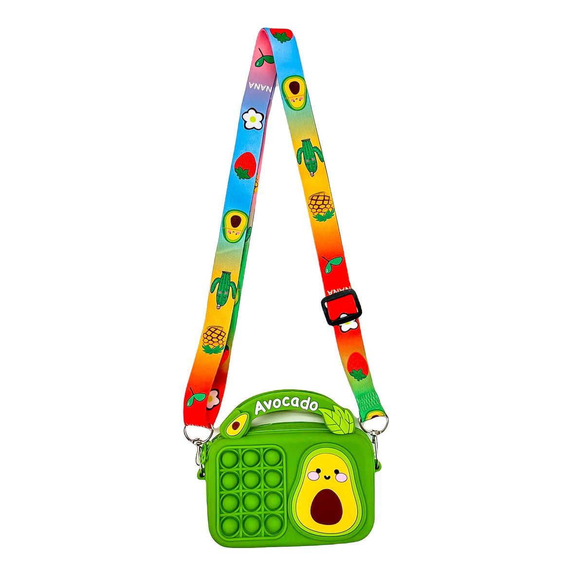 Kids' Fruity Pop-it Bubble Fidget Handbag - Rectangular Avocado