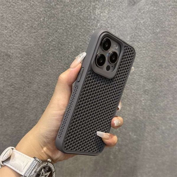 Suitable for Apple 16 phone case skin feel heat dissipation iPhone 15 honeycomb breathable 14 ProMax anti drop protective cover 11
