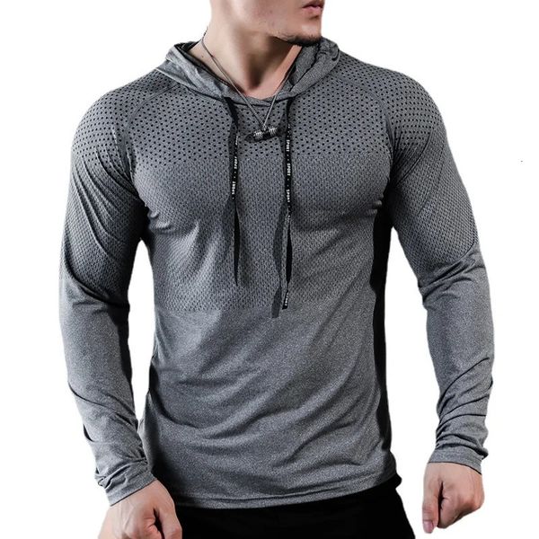 Mens Fitness Tracksuit Running Sport Hoodie Gym Joggers Hooded Workout Athletic Clothing Muscle Training Sweatshirt Tops 250122