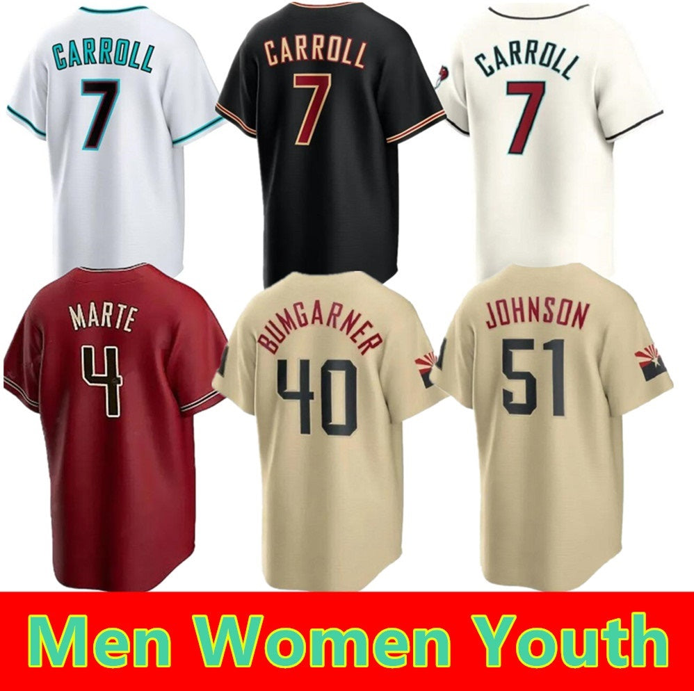 2024 Custom Alek Thomas Jersey Randy Johnson Corbin Carroll Beer Madison Bumgarner Ketel Marte Gurriel Jr. Ahmed Evan Pham Eduardo Rodriguez Basebal