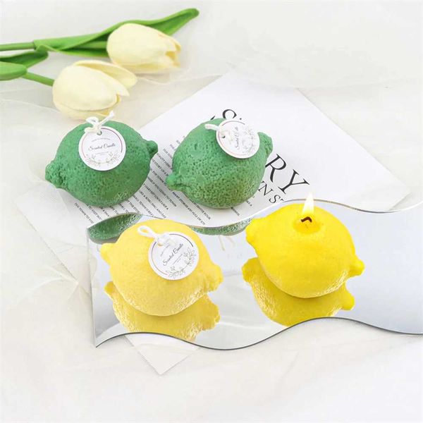 Candles Soy wax creative lemon scented candle home interior shooting scene decoration holiday supplies bathroom decoration gifts Q241111