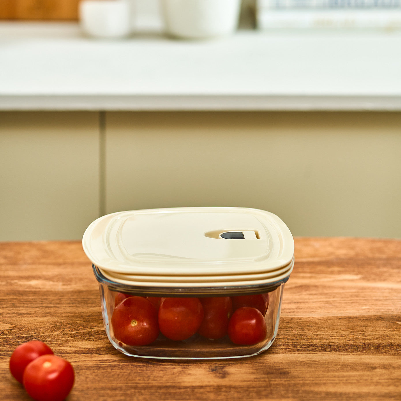 Karaca Cream Vakuum-Vorratsbehälter 0.9 Lt