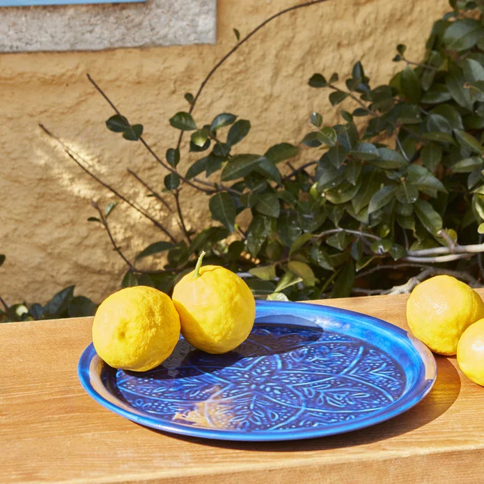 Karaca Home Donna Dekoratives Tablett Dunkelblau 30 cm