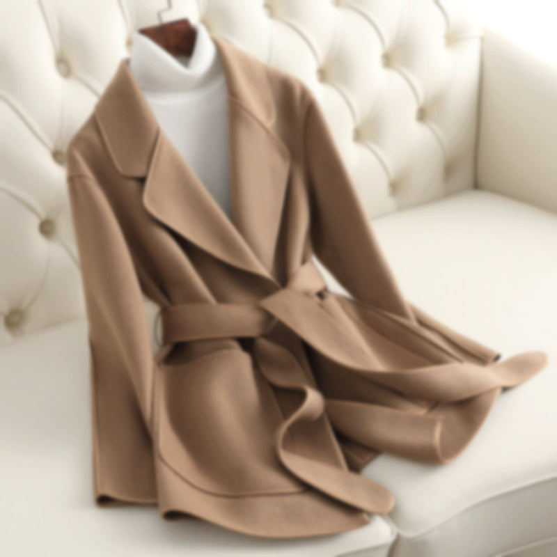 C42735 Autumn and winter new double-faced cashmere coat women&#039;s short wool coat women&#039;s jacket high-end