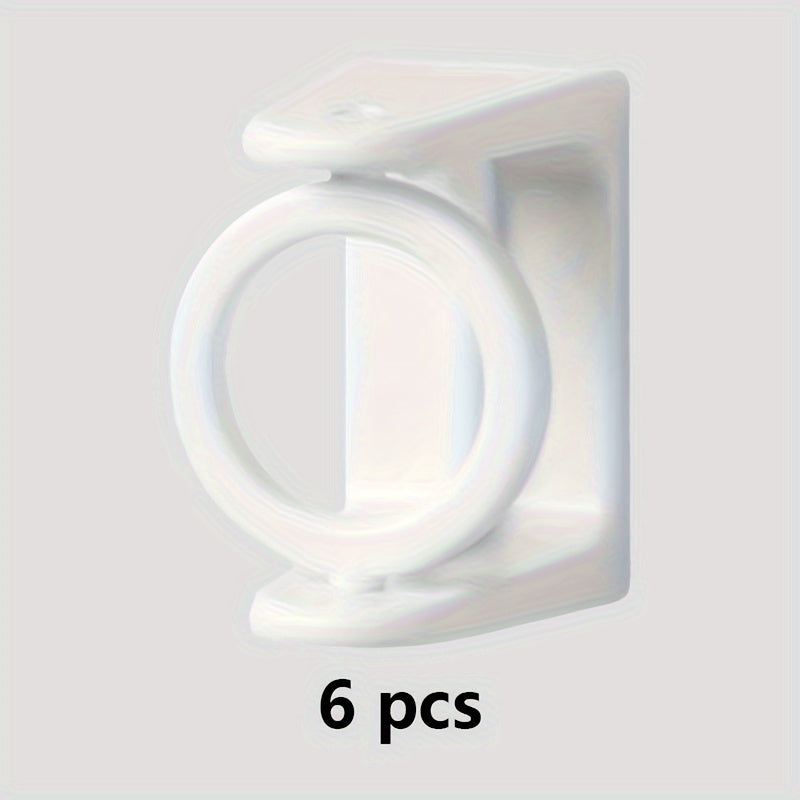 TEMU 61 Pack Plastic Curtain Rod Bracket, 360 ° Rotating Self Adhesive Installation, , Suitable For Tension Drying, Curtains, Shelves, Suitable For