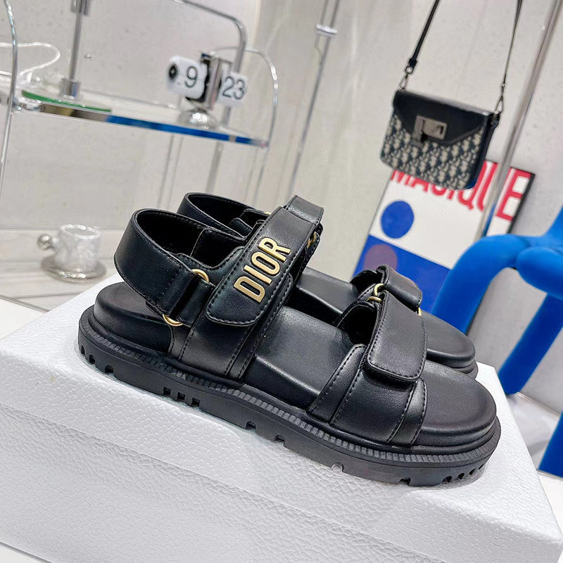 Fashion Candy Color Leather Flat Summer Sandals Designer Dupe Shoes