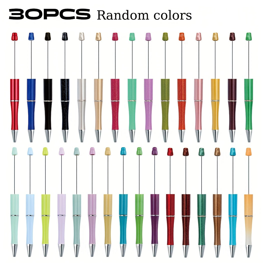 TEMU 25pcs Silvery Beaded Pens - Smooth Writing For Office & Home, Perfect Gift For Thanksgiving, Christmas, Halloween, Birthdays & New Year (black