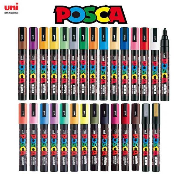 Markers Japan Uni Posca Paint Marker Pen SetPC-1M PC-3M PC-5MPC-8KPC-17K 7 8 12 15 21 24 28 29 Colors Set Non-Toxic Water-Based H241215