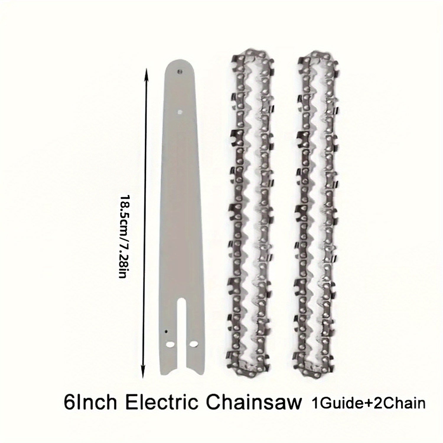 TEMU 6 "mini Saw Replacement Guide + Chain, 1 Guide +2 Chain For Cord-electric Portable Chain Saws For Trimming, Garden, Outdoor Use As Well As Wood