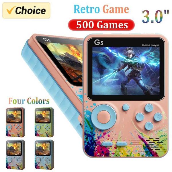 G5 Retro Handheld Game Console with 500 Classic Games 3.0Inch Sn Portable Gamepad aron Color 1020mAH Rechargeable Battery Z241031
