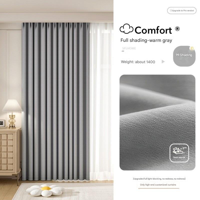 A608 new French cream snow neil sunscreen heat insulation thick curtain blackout bedroom living room bay window whole house