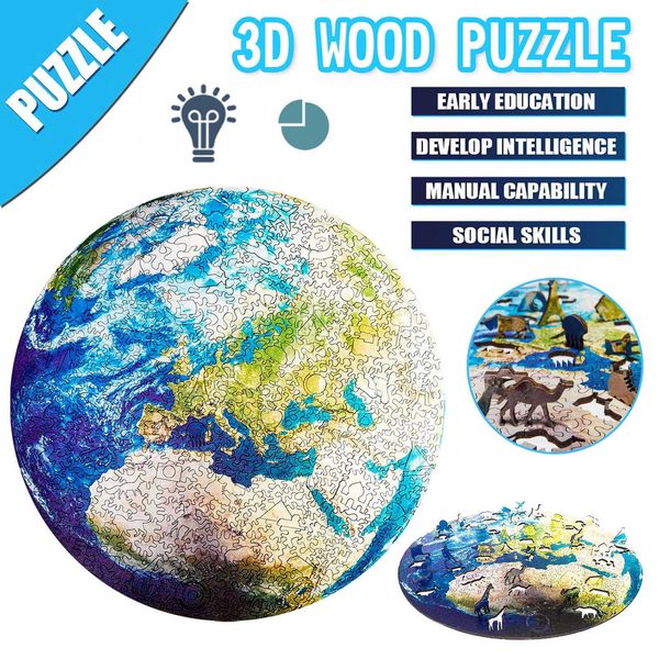 1000 Pieces Jigsaw Puzzles Earth Moon Scenery Kids Educational Toy For Adults Gifts Round Space Stars Game Block Building Kit