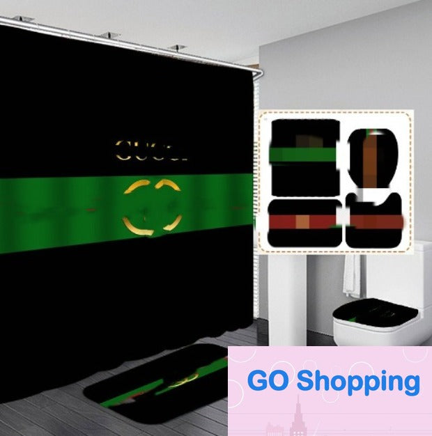 factory outlet sets carpet rug Shower Toilet seat cover bathroom non-slip carpet and shower curtain US