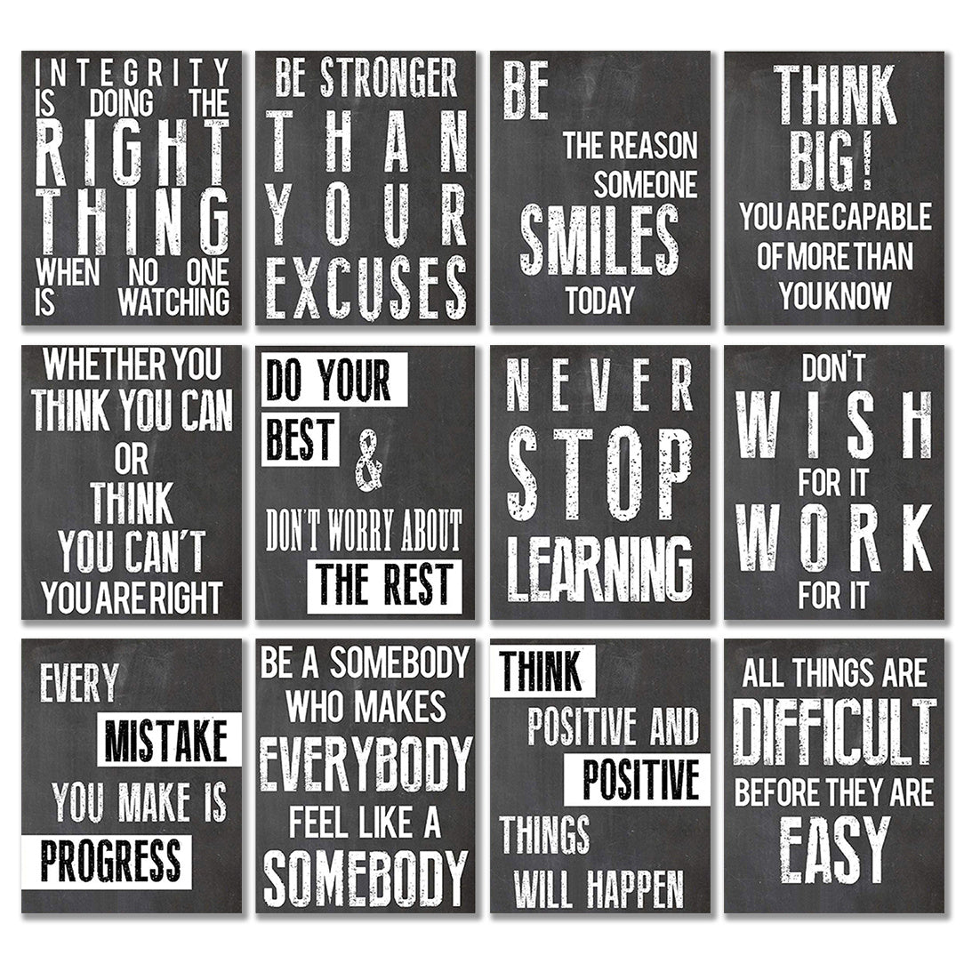 TEMU 12pcs Wall Decor English Quotes Classroom Room Decor Wall Art Poster Gifts 8*10inches