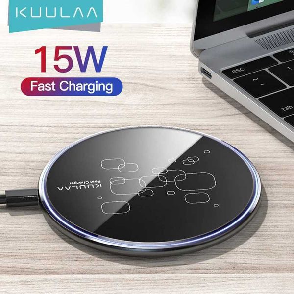 KUULAA 15W Wireless Charger For iPhone 14 13 12 11 Max XS XR 8 Plus Mirror Qi Wireless Charging Pad For Samsung S9 S10+ Note 9 8M240731