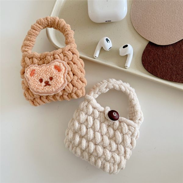 ddmygifts Bear Bag Handbag Suitable for 1-2 Generation Bluetooth Protective Cover Pro3 Earphone Case