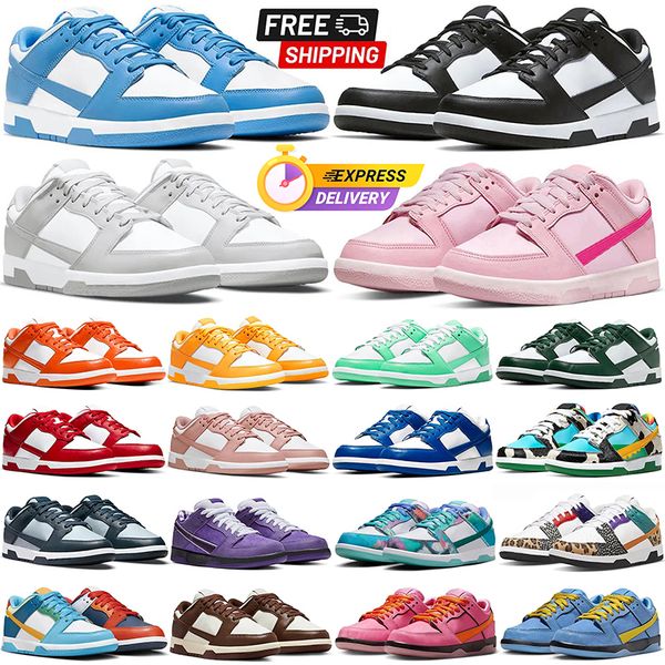 free shipping panda shoes deisgner pandasneakers black white womens mens trainers university blue brown unc gai triple pink casual outdoor s