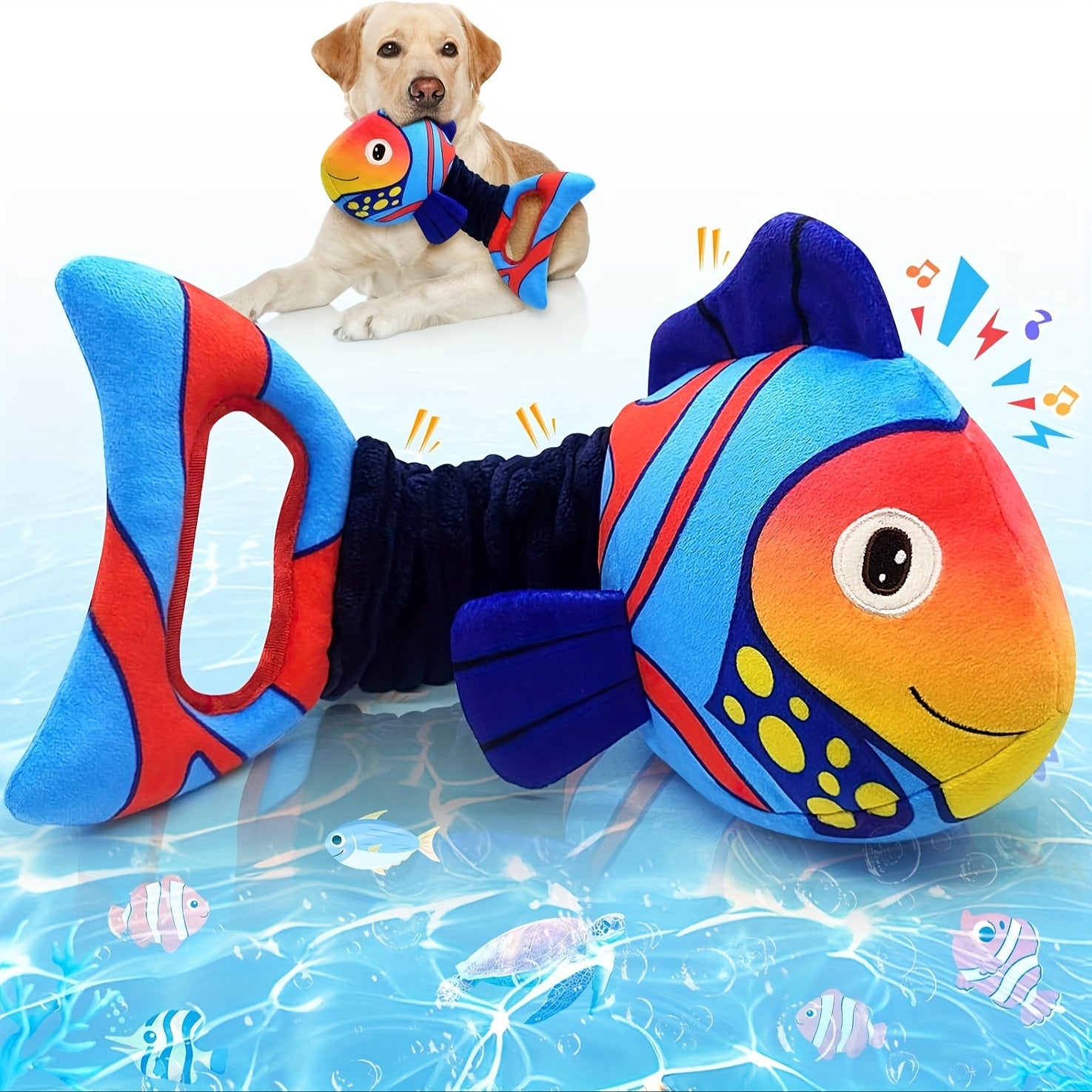 TEMU Large Squeaky Dog Toy: Plush Stuffed Puppy Toy With Crinkle Paper - Tug Of Toy Suitable For Small, Medium, And Large Dogs.
