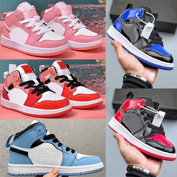 Jumpman 1 Kids Basketball Shoes Sneakers Boys Girls Sport Children Youth Outdoor Athletic Shoe Kid Runner Preschool UNC White Khaki Size eur