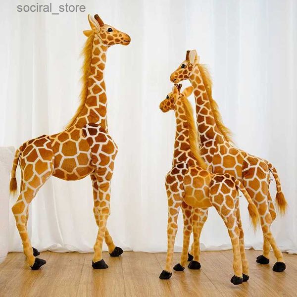 Stuffed Plush Animals Giant Realistic Giraffe Plush Toys High Quality Stuffed Real Life Animals Dolls Soft Kids Children Baby Birthday Gift