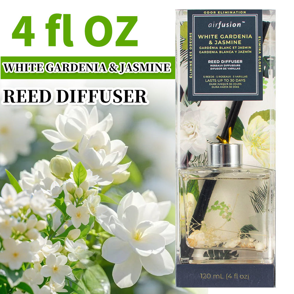 TEMU 4 Fl Oz Reed Diffuser Set, Lasting Fragrance, Long-lasting Essential Oil Air Freshener With 5 Incense Sticks - 4 Oz Glass Bottle, Featherless,