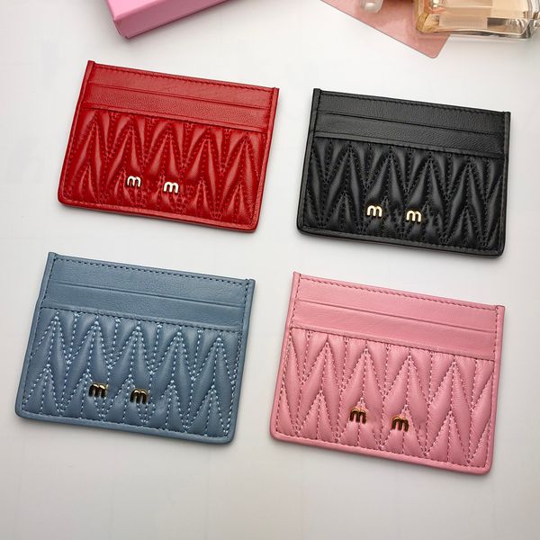 Designer Card Holder Small Wallet Coin Pouch High Quality Genuine Leather Sheepskin Golden Hardware Cardholder Women Bag Bags Wallets Design