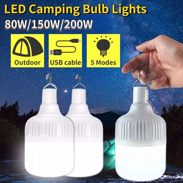 Solar Camping Lantern Portable camping light USB charging LED camping light emergency bulb high-power tent light for courtyard and garden us