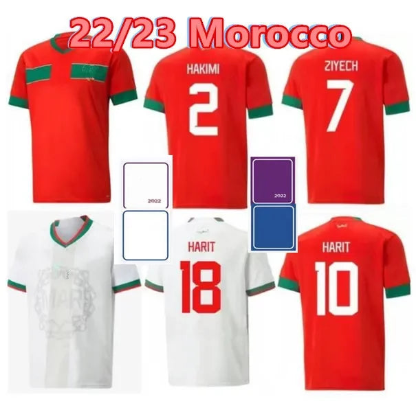 2022 Moroccan soccer jerseys HAKIMI Maillot marocain ZIYECH EN-NESYRI football shirts men kids kit HARIT SAISS IDRISSI BOUFAL jersey Maroc national
