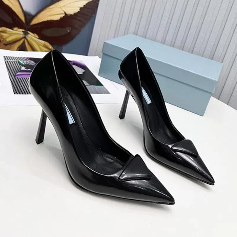 kitten Slingback Women Designer High Heels Dress Shoes Designer Pumps Black Leather Pointed Toe Sandals Slingbacks Pump White Heel Comfy Fashion Loa